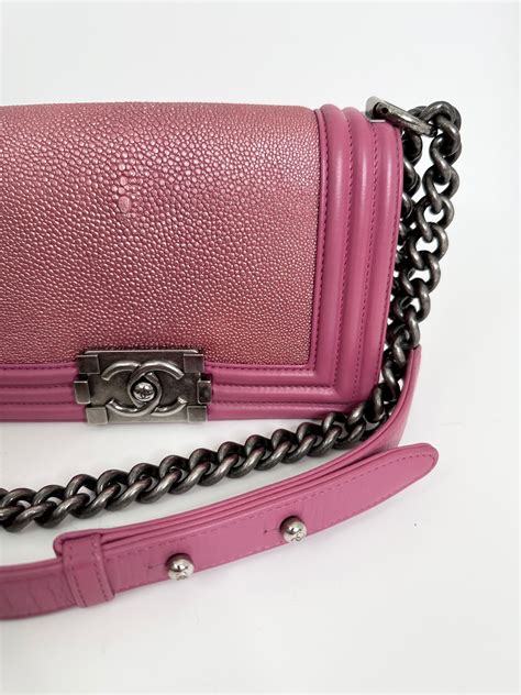 pink leather chanel galuchat boy bag|chanel bag.